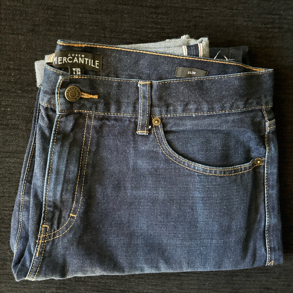 J. Crew Men's Skinny Jeans - Dark Blue
